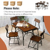5 Piece Dining Table Set Rectangular Kitchen Table & 4 Chairs for 4 Person Brown