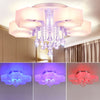 Hexagon LED Chandelier 3+2 Colour Changing Lamp w/Crystal Droplet Decor UK