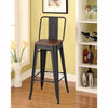 Retro Set of 4 High Foot Counter Bar Stools Wood&Metal Kitchen Breakfast Chairs