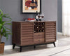VAUGHN WINE CABINET SIDEBOARD BUFFET UNIT IN WALNUT BY DOREL