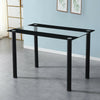Modern Rectangle Dining Table Glass Top Black Metal Legs without Chair 110x70cm