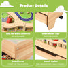 100 PCS Kids Wooden Train Track Railway Set Activity Table W/ Rolling Drawer