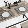 Dining Table Set Industrial Kitchen Table Set with 2 Stools for Small Space
