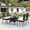 5-Piece Patio Rattan Dining Set Outdoor Dining Furniture w/ 1 Table &4 Chairs