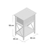 Brambly Cottage Stanhope 1 Drawer Bedside Table - White