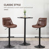 Modern Swivel Bar Stools Set of 2 Adjustable Height Bar Chairs Footrest Brown