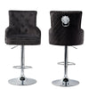 Luxury Wide Bar Stool Plush Velvet Button Chair Island Home Barstool Tufted Back