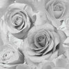 Reverie Wallpaper Floral Flower Rose Pink Grey Lilac Blush Silver Soft Light 3D