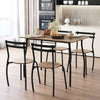 5 Pieces Kitchen Dining Set Modern Breakfast Table and 4 Chairs Space-saving