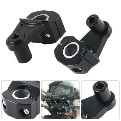 2x Universal 7/8'' 22mm Motorcycle HandleBar Handle Fat Bar Mount Clamps Riser