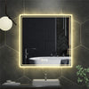 Elegant Bathroom Mirror Dual Light LED Wall lighted Mirror Vertically Horizontal