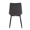 Set of 2 Grey Dining Chairs Diamond Velvet Padded Seat Back Dining Room Chair