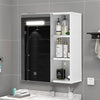 Wood LED Bathroom Cabinet Mirror Touch 5 shelf 1 Door Staorage Wall Mounted