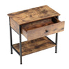 Small End Side Table w/ Shelf Wooden Bedside Storage Cabinet 1 Drawer Nightstand