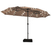 4.6M Solar 36 LED Patio Double-Sided Umbrella Outdoor Extra Large Crank Parasol