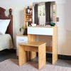 Dressing Table With Drawers Mirror Stool Set Makeup Desk Vanity Table Bedroom