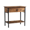 Small End Side Table w/ Shelf Wooden Bedside Storage Cabinet 1 Drawer Nightstand