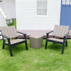 Garden Patio Coffee Table Chairs 3-Piece Outdoor Waterproof Plastic Furniture