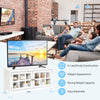 TV console table for TVs up to 50'' Modern TV Stand Glass Door Storage Cabinet