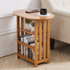Folding Top Sofa Side Table Wooden Coffee Table with Storage Shelf Magazine Rack