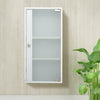 Single/Double Door Wall Mount Cabinet Cupboard Storage Shelf Glass Wood Bathroom