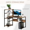 Computer Desk w/ 4 Storage Shelves Steel Frame Workstation for Home Office