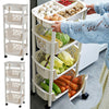 Home Kitchen Storage Unit Shelf Rack Storage Basket w/ Wheel uk 4 Tier