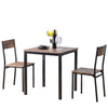 Dining Table and 2 Chairs Wooden Steel Frame Industrial Kitchen Furniture Set QN