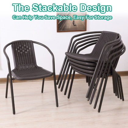 Garden Stackable Chair Seater Waterproof Outdoor Heavy Duty Strong Stacking Seat