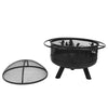 Round Fire Pit Folding Patio Garden Bowl Outdoor Camping Heater Log Burner UK