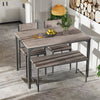 4PCS Dining Table & Chair Set Kitchen Furniture W/ Storage Bench Space-Saving