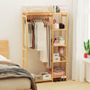 Anti-corrosion Lengthen Bamboo Clothes Rack Hanging Stand Shoe Box Basket Shelf