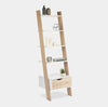 Leaning Ladder Bookshelf Bookcase Display Stand Drawer Storage Organizer Shelves