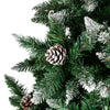 7FT Christmas Tree White Flocking Spray PVC 1350 Branch Metal Stand W/ Pine Cone
