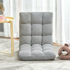 Adjustable 5 Level Folding Lazy Floor Sofa Chair Velvet Lounger Seat Tatami Grey