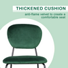 4PCS Velvet Dining Chairs Green Stackable Fabric Chairs Metal Leg Home Office