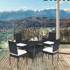 5-Piece Patio Rattan Dining Set Outdoor Dining Furniture w/ 1 Table &4 Chairs