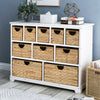 Large Chest of Drawers with Baskets Solid Wood Hallway Bedroom Living Room