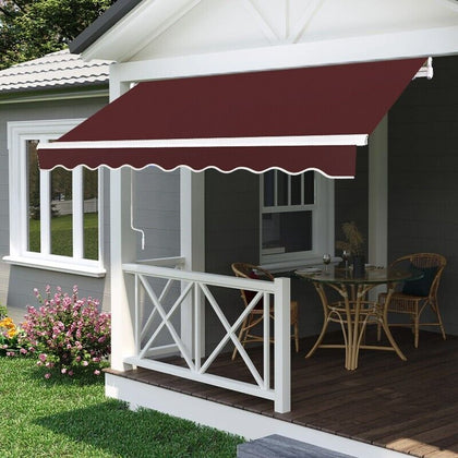 Awning Manual Outdoor Garden Canopy Patio Retractable Sun Shade Shelter250X200cm
