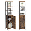 Tall Bathroom Cabinet Slim Storage Cupboard 166cm Floor Storage Shelf with Door