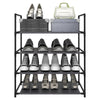 4 Tier Shoe Stand Storage Organiser Rack Lightweight Compact Space Save Shelves