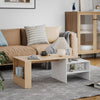 Modern Coffee Table Adjustable with Storage Living Room Furniture White &Oak