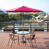 GARDEN PATIO TEMPERED GLASS TOP TABLE FOR OUTDOOR BISTRO CAFE COFFEE TEA TABLES