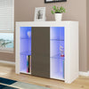 Modern 1 Door Cabinet Large Storage Cupboard Sideboard TV Unit RGB LED Light!