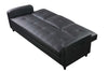 Sofa Bed Faux Leather with Cup holder and Armrests 3 Seater Black Brown Ash Grey