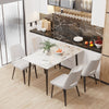 Oversize Slate Kitchen Dining Table Marble Counter-height Table Solid Metal Legs