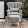 Wing Back Chesterfield Accent Tub Chair Sofa Lounge Footstool Padded Seat Pillow