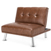 Single Sofa Bed Chair 3-Position Adjustable Reclining PU Leather Lounge Couch