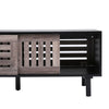 Retro 120cm TV Unit Cabinet Media Stand Sideboard Charcoal Grey Sliding Doors UK