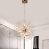 LED Ceiling Light Firework Pendant Vintage Lampshade Chandelier Crystal Droplets